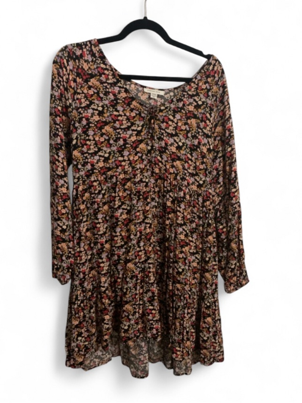 American Eagle Babydoll Floral Tiered long sleeve dress size M